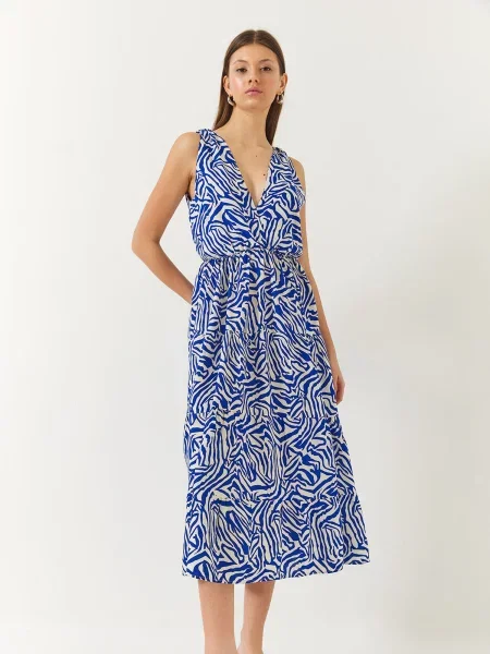 Bianco Lucci Rochie albastru regal alb