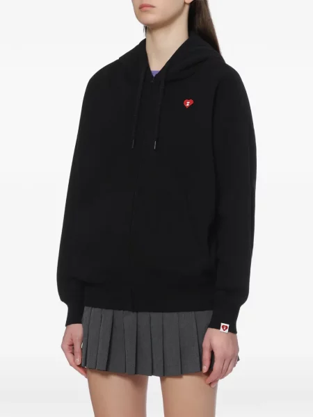 Hanorac cu glugă Apee™ By *a Bathing Ape® cu motiv cu inimi negru