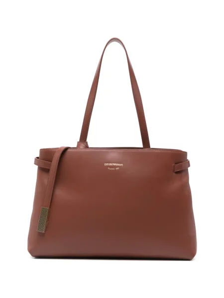 Geanta de piele Emporio Armani din piele maro