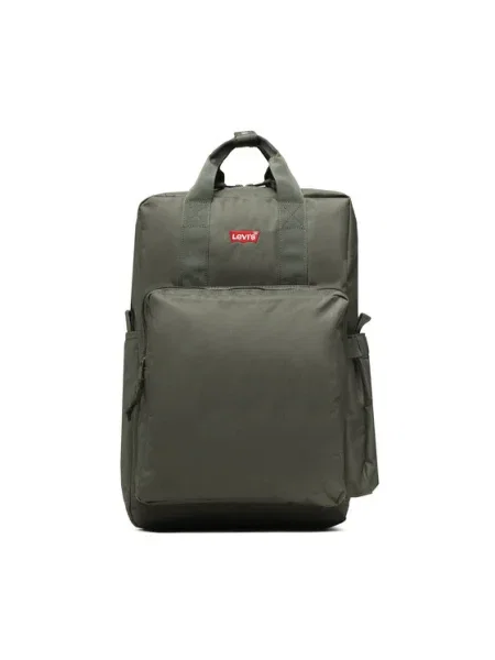LEVI'S Hátizsák sötétzöld / piros / fehér khaki