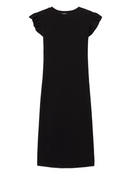 Rochie midi Twinset cu volane până la genunchi de costum negru