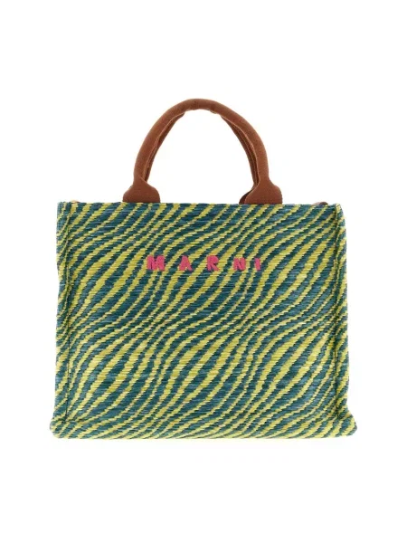 Shopperka Marni z logo zielona