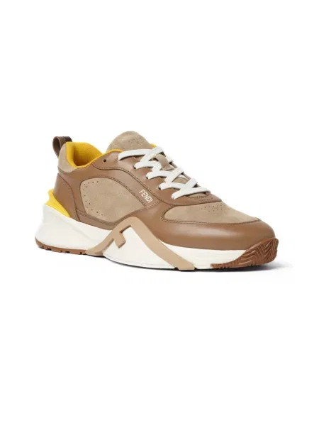 Sneakersy Fendi skórzane brązowe