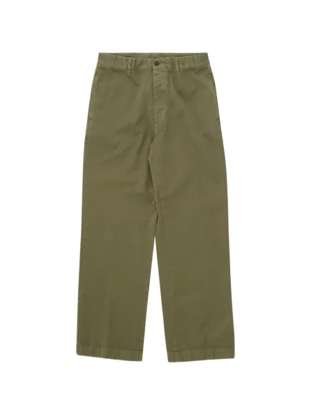 Pantaloni Fortela cu model herringbone verde