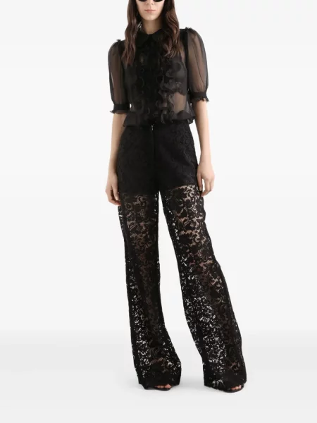Bluză Dolce & Gabbana cu volane negru