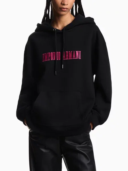 Худі Emporio Armani бавовна/поліестер чорний