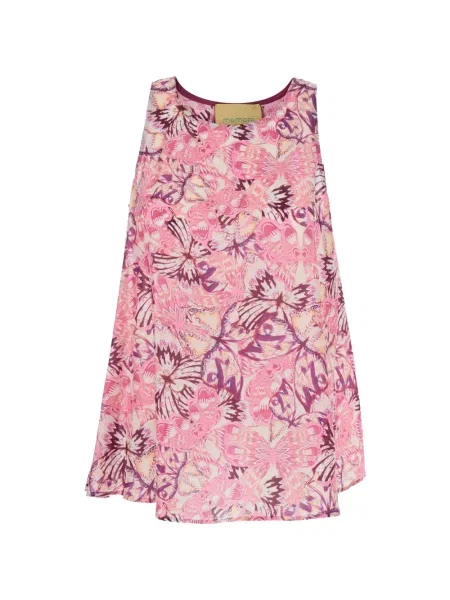 Top Momoni w kwiatki z nadrukiem różowy
