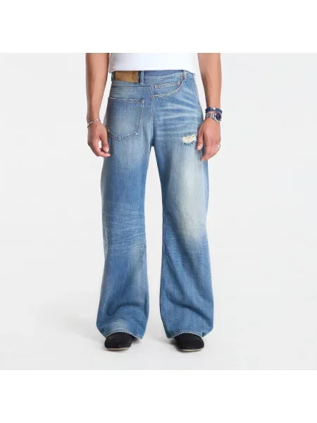 Pantaloni Mm6 Maison Margiela cu 5 buzunare albastru