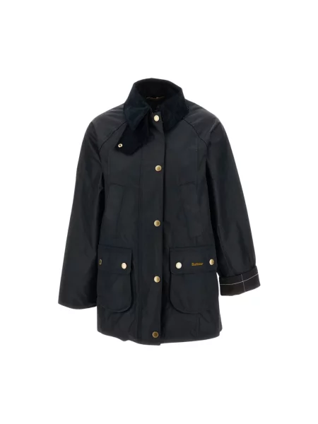 Barbour parka z bawełną BEADNELL niebieska
