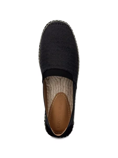 Jacquard espadrile Emporio Armani s autogramom crna