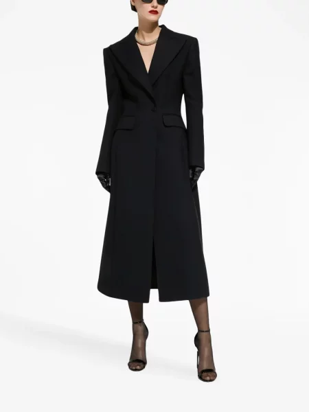 Ilgas paltas Dolce & Gabbana dvieiliai juoda