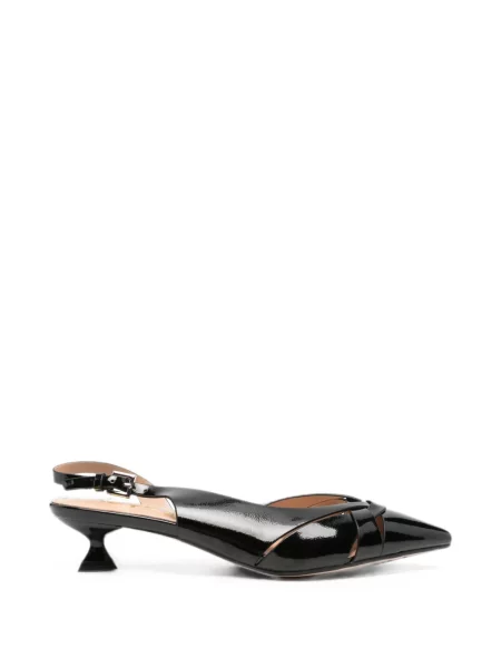 Pantofi cu toc Keys slingback cu bretele negru
