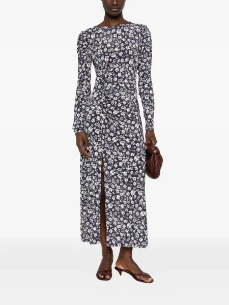 Rochie midi Mar De Margaritas cu model floral cu imagine albastru