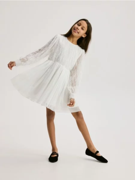 Reserved Сукня з пір'я кремовий 