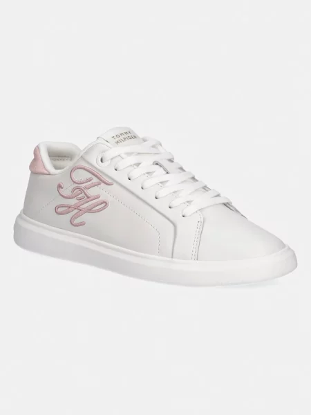 Tommy Hilfiger TH ICON COURT SCRIPT sneakersy skórzane białe