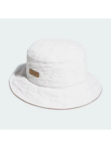 QUILTED BUCKET HAT biały