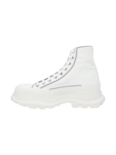 Botki Alexander Mcqueen na platformie płócienne białe