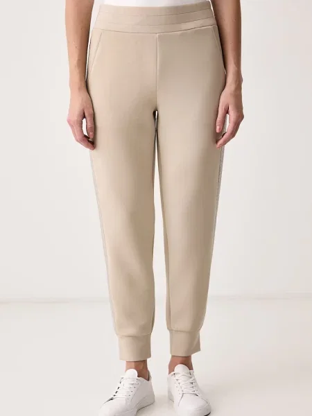 Guess pantaloni de trening pentru femei cu vâscoză NEW VICTOIRE bej