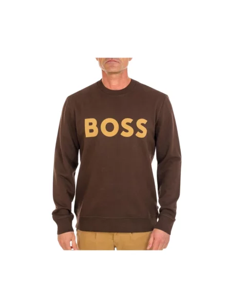 Bluza Hugo Boss z nadrukiem brązowa