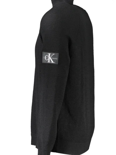 Golf kołnierzykowy sweter z golfem Calvin Klein zwężany czarny