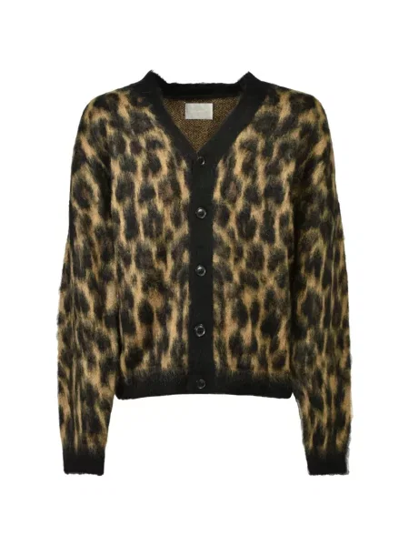 Cardigan Cedarwood cu imagine cu model leopard maro