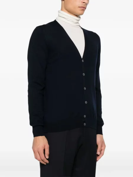 Cardigan D4.0 cu decolteu în V albastru