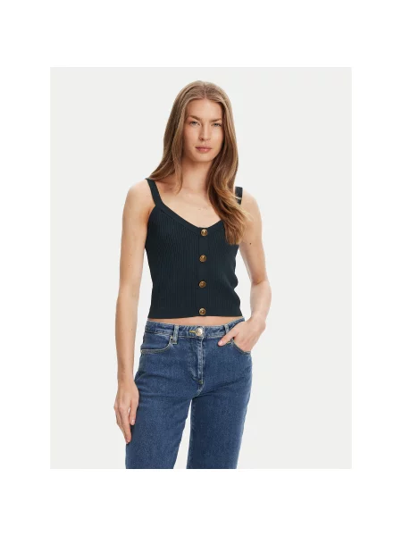 Guess Топ Regular Fit зелений