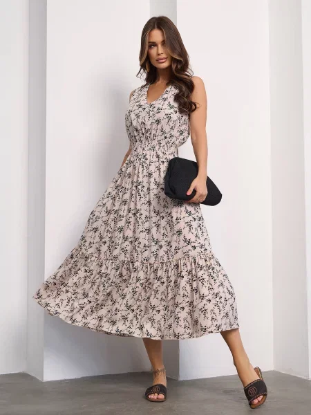 Сукня міді ISSA Plus бежевий