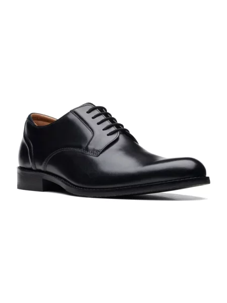 Półbuty Clarks sznurowane skórzane czarne