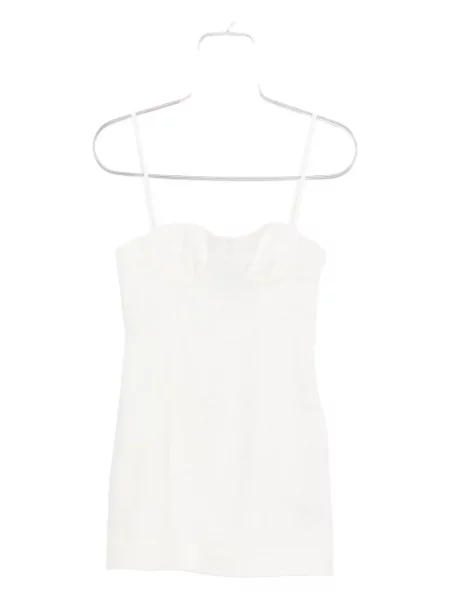Rochie mini Sir cu broderie de costum alb