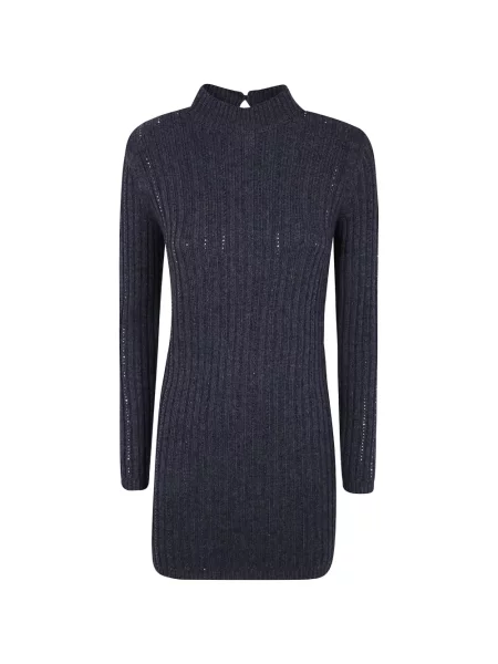 Stras scurt rochie Twinset de lână gri