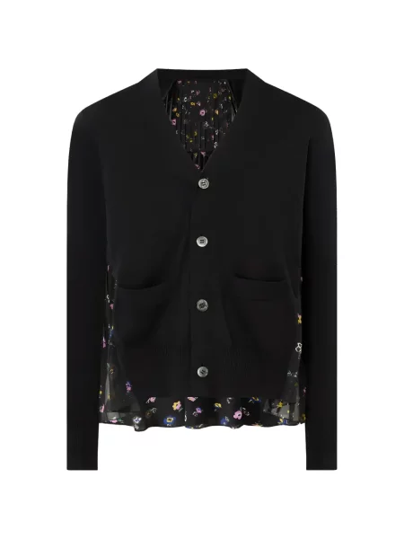 Pulover Sacai cu model floral cu imagine negru