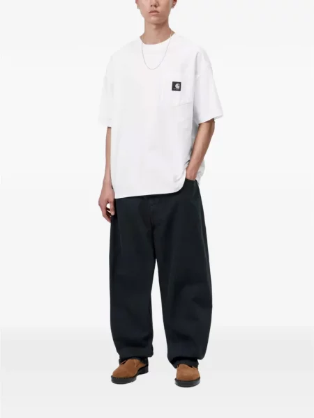 Μπλούζα Carhartt Wip τσέπες patch με αυτόγραφο λευκό