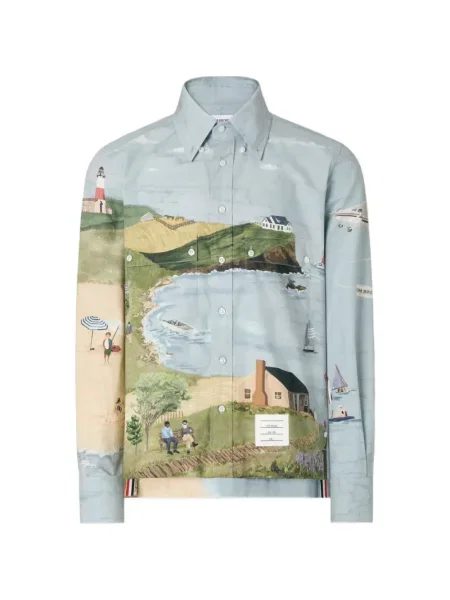 Cămașă Thom Browne albastru