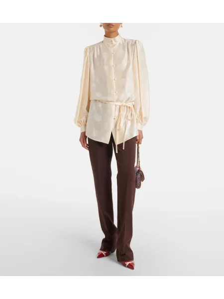 Pantaloni Valentino de lână maro