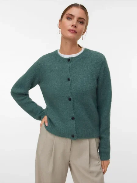 VERO MODA Geacă tricotată VMNovah închis verde
