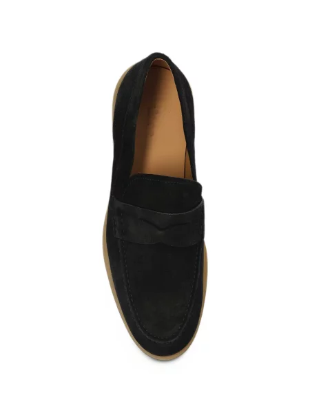 Pantofi loafer Kiton din piele de căprioară negru