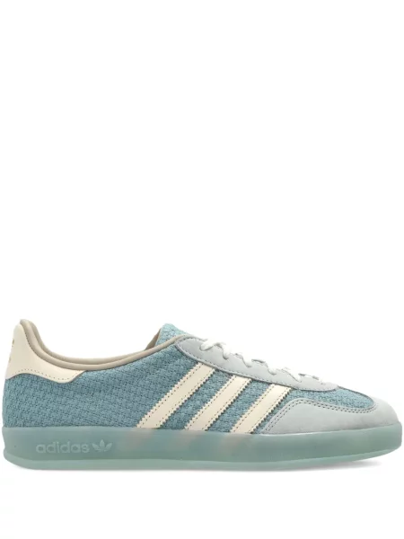 Top Adidas cu paiete cu dungi din jerseu albastru