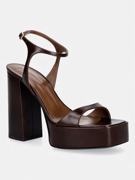 Giuseppe Zanotti sandale cu piele Biarritz maro