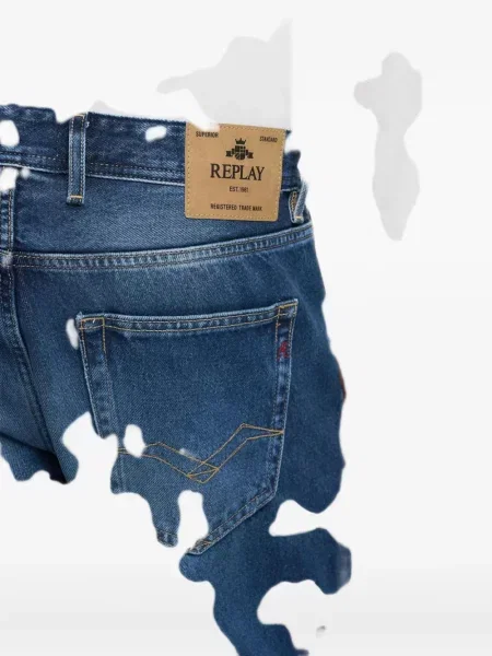 Blugi Replay cu 5 buzunare albastru