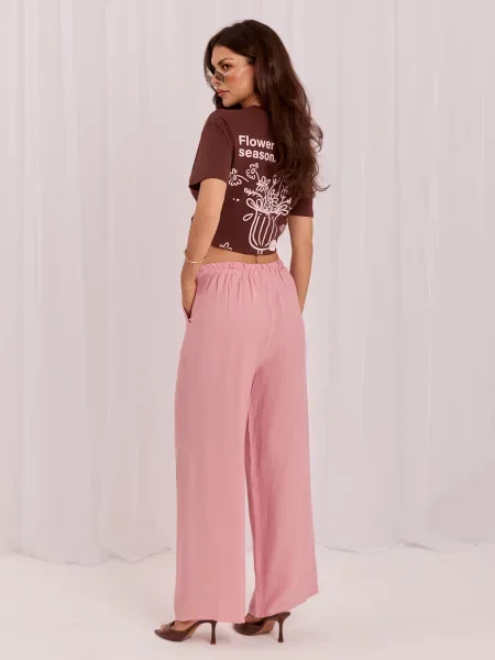 Pantaloni Italy Moda roz