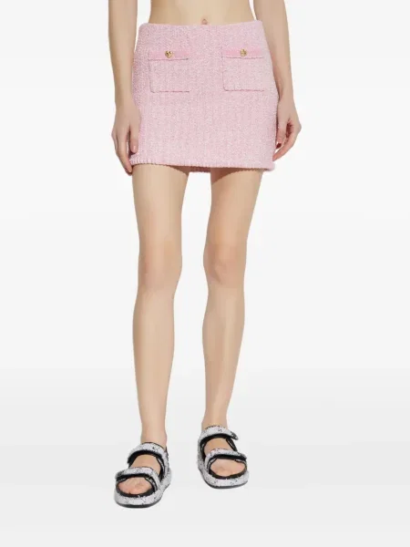 Fusta mini Loveshackfancy cu motiv cu inimi roz