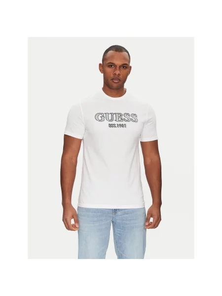 Guess T-Shirt Slim Fit λευκό