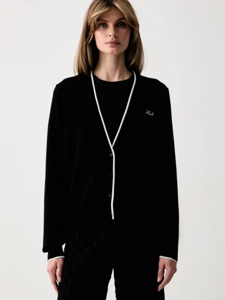 Karl Lagerfeld cardigan pentru femei din lână negru