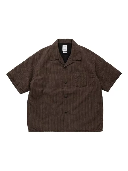 Pruhovaná krátká košile Visvim hnědá