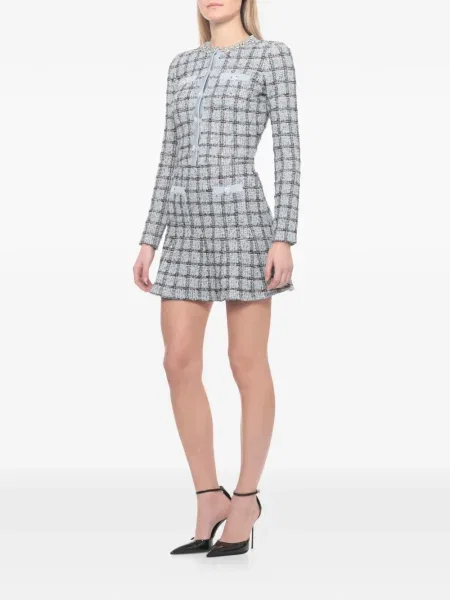 Cardigan Self-portrait în carouri albastru