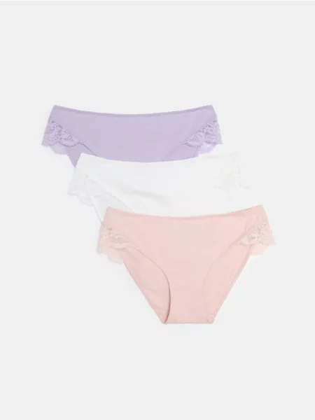 Трусики з мереживною обробкою набір 3 шт. різнобарвний