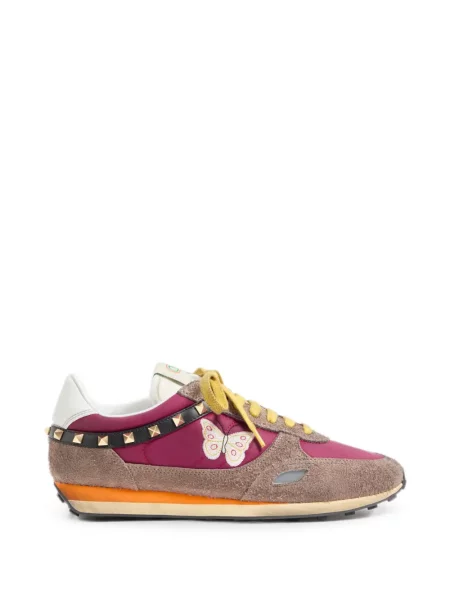 Sneakerși Valentino Garavani cu broderie din piele violet