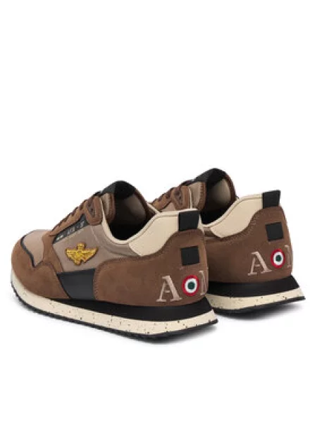 Sneakersy Aeronautica Militare Béžová hnědé