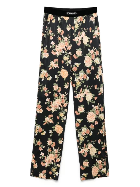 Pantaloni Tom Ford cu model floral cu imagine negru